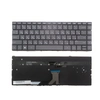 Клавиатура для ноутбука HP Envy 13-AD серая без рамки, с подсветкой