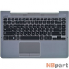 Клавиатура для Samsung NP535U4C черная (Топкейс серый)