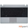 Клавиатура для Samsung RV415 черная (Топкейс серебристый)