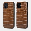 Special order: Чехол-накладка для iPhone 12/12Pro из кожи крокодила, цвета карамель лак