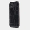Чехол-накладка для iPhone 12 Pro Max из натуральной кожи крокодила, черного цвета