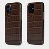 Накладка для iPhone 12/12Pro из кожи крокодила, цвета коричневый
