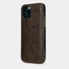 Чехол-накладка для iPhone 12 Pro Max из кожи питона темно-коричневого цвета