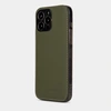 Чехол-накладка для iPhone 14 Pro из кожи теленка зеленого цвета