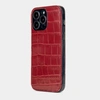 Special order: Накладка для iPhone 14 Pro Max из кожи крокодила, цвета бордовый лак