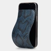 Чехол для iPhone 14 Pro Max из кожи питона, синего цвета