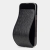 Чехол для iPhone 14 Pro Max из кожи страуса, черного цвета