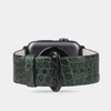 Ремешок для Apple Watch 42/44/45/49mm Classic из кожи аллигатора зеленого цвета
