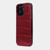 Special order: Накладка для iPhone 14 Pro Max из кожи крокодила, цвета красный лак