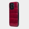 Special order: Чехол-накладка для iPhone 14 Pro из кожи крокодила, красного цвета