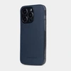 Чехол-накладка для iPhone 14 Pro Max из кожи теленка Safiano, темно-синего цвета