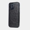 Накладка для iPhone 14 Pro Max из кожи страуса, черного цвета