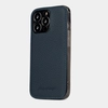 Чехол-накладка для iPhone 15 Pro Max из кожи теленка, синего цвета
