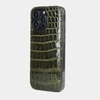Special order: Накладка для iPhone 15 Pro Max из кожи крокодила, зеленого цвета лак