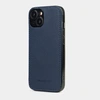 Чехол-накладка для iPhone 15 Plus из кожи теленка, темно-синего цвета Safiano