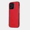 Чехол-накладка для iPhone 15 Pro из кожи теленка красного цвета