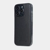 Чехол-накладка для iPhone 15 Pro из кожи теленка Safiano черного цвета