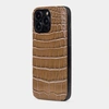 Special order: Накладка для iPhone 15 Pro Max из кожи крокодила, цвета карамель лак
