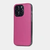 Чехол-накладка для iPhone 15 Pro Max из кожи теленка, цвета фуксии Safiano