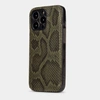 Чехол-накладка для iPhone 15 Pro из кожи питона, зеленого цвета