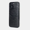 Накладка для iPhone 15 Pro Max из кожи крокодила, черного цвета