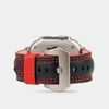Ремешок для Apple Watch Ultra 49mm из кожи теленка черного цвета Safiano с красной строчкой