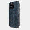 Чехол-накладка для iPhone 15 Pro из кожи питона, синего цвета