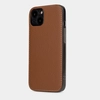 Чехол-накладка для iPhone 15 из кожи теленка цвета карамель