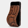 Чехол для iPhone 14 из натуральной кожи питона, цвета Коньяк