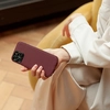 Чехол для iPhone 15 Pro Max из кожи теленка, бордового цвета