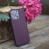 Чехол для iPhone 15 Pro Max из кожи козы, фиолетового цвета
