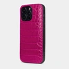 Special order: Накладка для iPhone 15 Pro Max из кожи крокодила, розового цвета лак