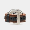 Ремешок для Apple Watch Ultra 49mm из кожи крокодила черного цвета с оранжевой строчкой