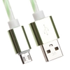 USB кабель "LP" Micro USB витая пара с металлическими разъемами 1м. (белый с зеленым/европакет)