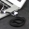 USB кабель "LP" для Apple iPhone/iPad Lightning 8-pin плоский узкий (черный/европакет)