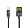USB кабель REMAX RC-080i  Tinned Copper Lightning 8-pin, 1м, металл (черный)