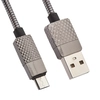 USB кабель "LP" Micro USB металлический "Гламурный Ананас" (черный/коробка)