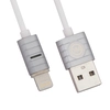 USB кабель WK Breathing WDC-045i Lightning 8-pin, 1м, LED, силикон (серебряный)