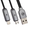 USB кабель WK Twins WDC-001th Lightning 8-pin/USB Type-C, 1м, TPE (черный)