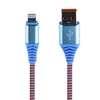 USB кабель "LP" для Apple Lightning 8-pin "Носки" (голубой/блистер)