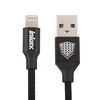 USB кабель inkax CK-27 Metal Braided Lightning 8-pin, 1м, нейлон (чёрный)