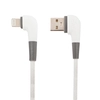 USB кабель "LP" для Apple Lightning 8 pin L-коннектор "Кожаный шнурок" (белый/коробка)