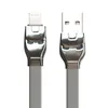 USB кабель HOCO U14 Steel Man Lightning 8-pin, 2.4А, LED, 1м, TPE (серый)