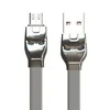 USB кабель HOCO U14 Steel Man MicroUSB, LED, 1м, TPE (серый)