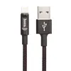 USB кабель HOCO U47 Essene Core Lightning 8-pin, 2.4А, LED, 1.2м, нейлон (черный)