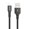 USB кабель BOROFONE BX20 Enjoy Lightning 8-pin, 1м, нейлон (черный)