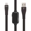 USB кабель HOCO S4 Timing MicroUSB, 2.4А, LED дисплей, 1.2м, TPE (черный)