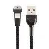 USB кабель REMAX RC-097i HEYMANBA Lightning 8-pin, 3А, LED, 1м, ткань (черный)