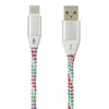 USB кабель "LP" Type-C оплетка и металлические разъемы 1м. (синий/европакет)