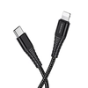 USB-C кабель BOROFONE BU27 Cool Victory Lightning 8-pin,1м, 3A/20W, PD, нейлон (черный)